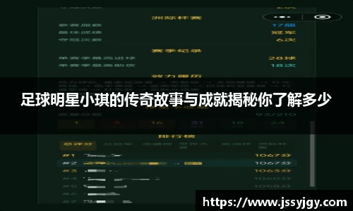 足球明星小琪的传奇故事与成就揭秘你了解多少